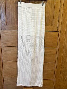 Stitches & Stripes Sheer Knit Skirt White Size Medium NWT Resort Beach Vacation